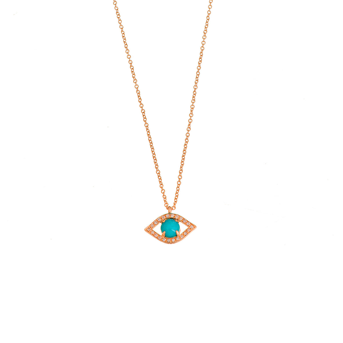 Turquoise and Diamond Eye Necklace