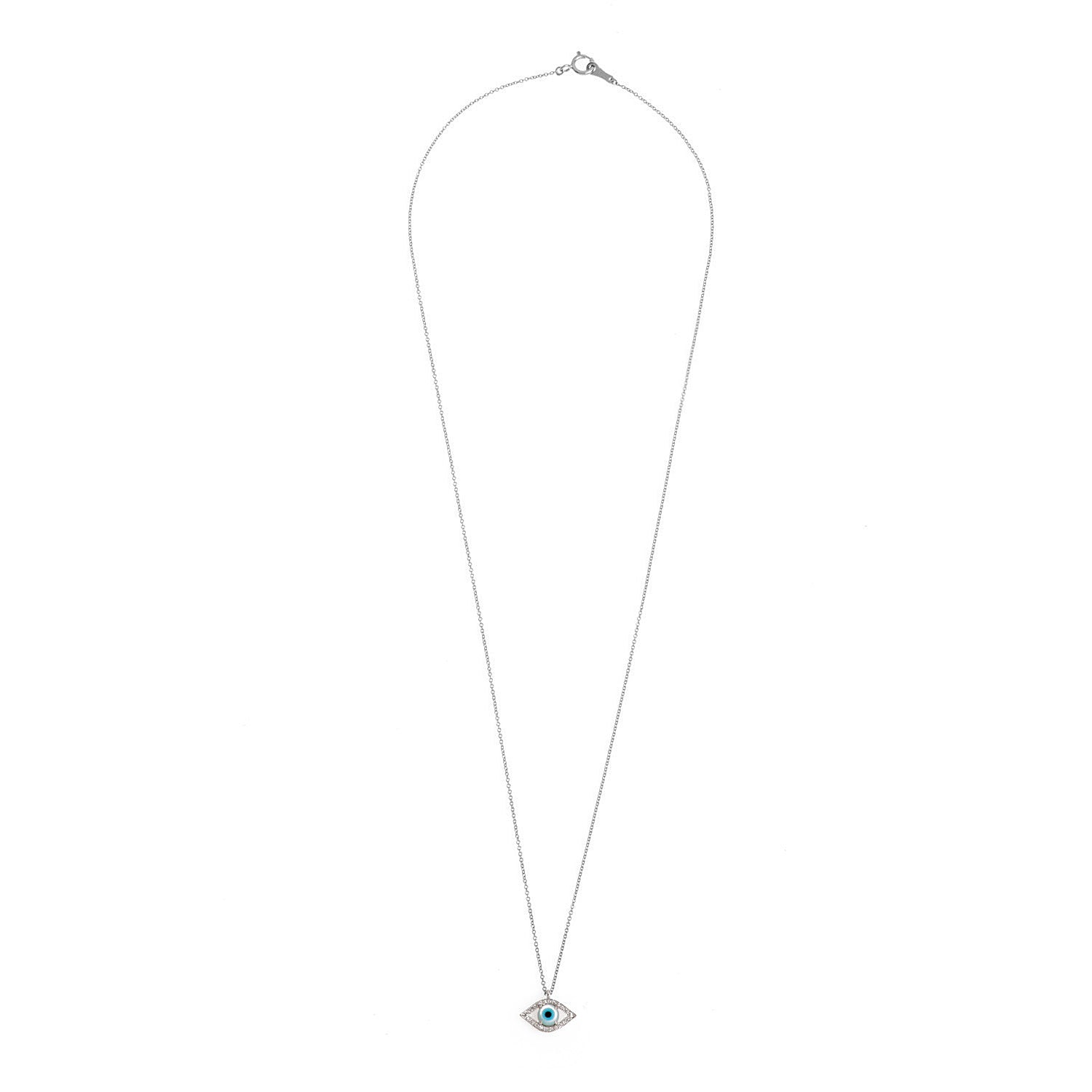 Diamond Evil eye necklace. Κολιέ μάτι με μπριγιάν.