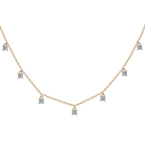 Princess Cut Diamond Necklace