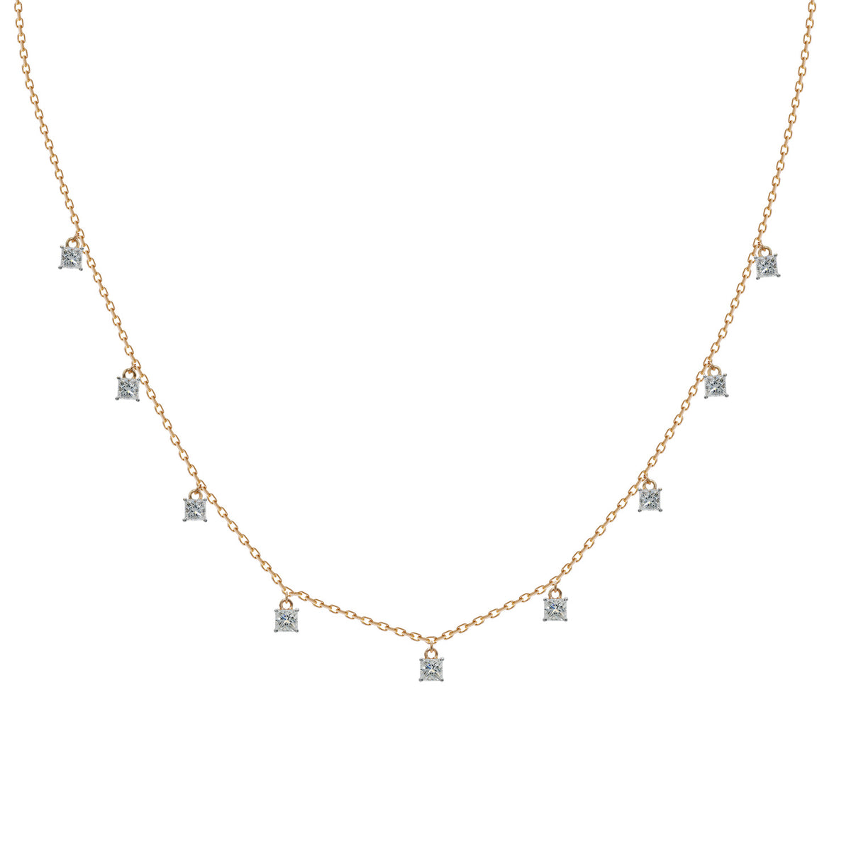 Princess Cut Diamond Necklace