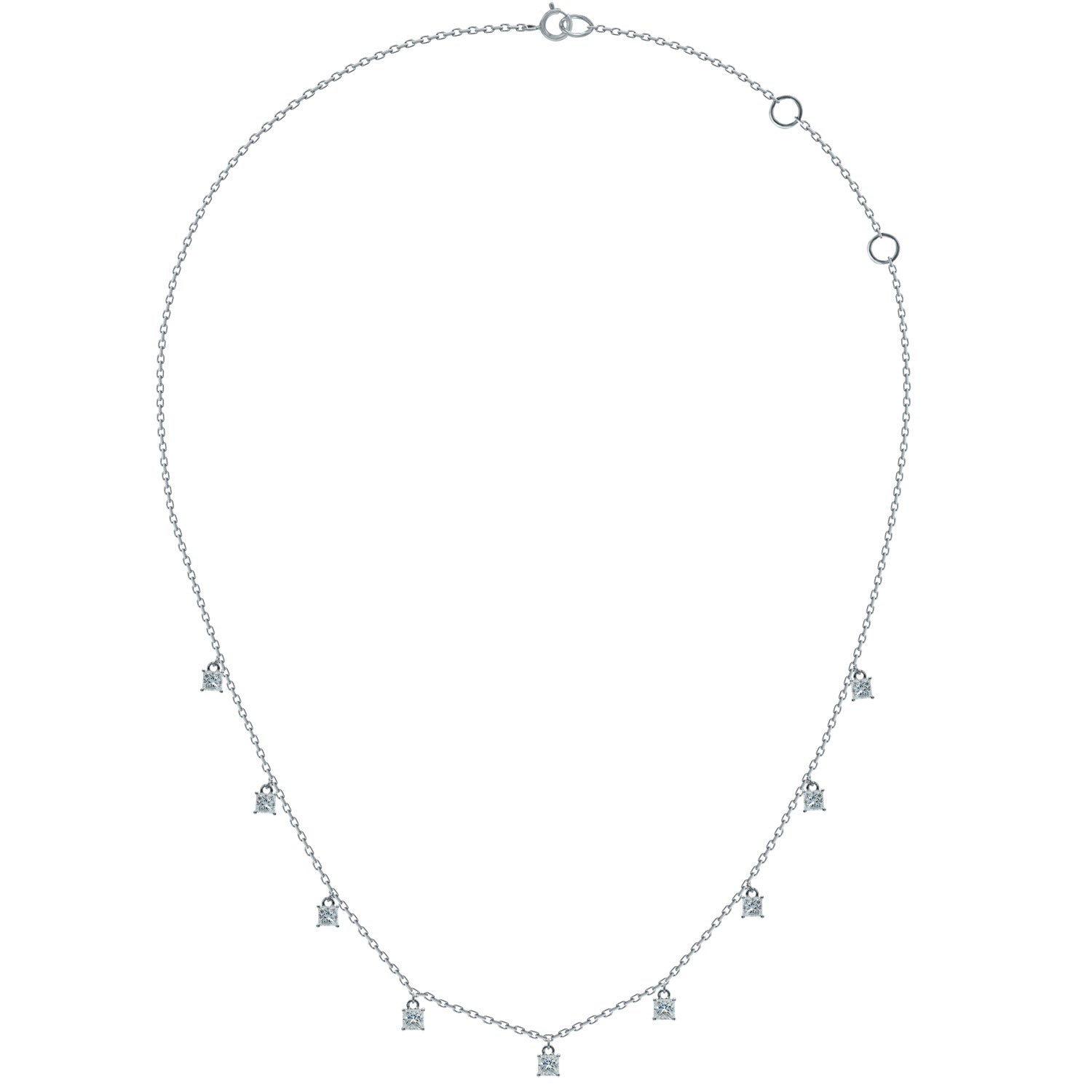 Princess Cut Diamond Necklace