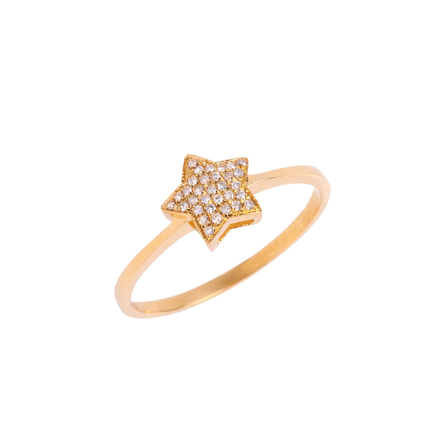 Diamond Star Ring. Yellow gold ring. Δαχτυλίδι με αστέρι. Δαχτυλίδι με μπριγιάν.