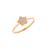 Diamond Star Ring. Yellow gold ring. Δαχτυλίδι με αστέρι. Δαχτυλίδι με μπριγιάν.