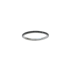 Black Diamond eternity ring. Thin eternity ring. 