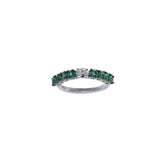 Diamond and emerald ring. Eternity ring. Oval diamond ring.
